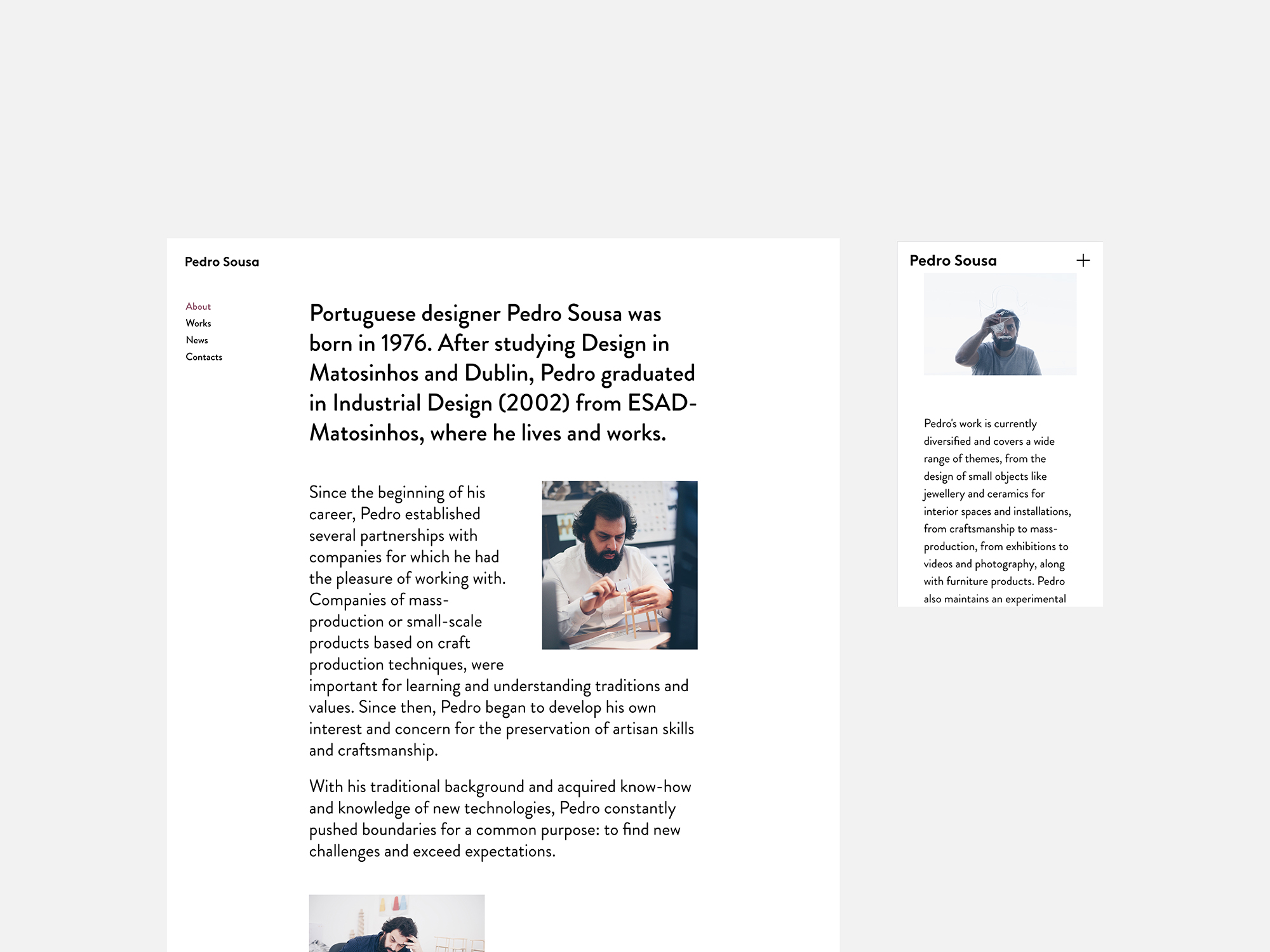 Pedro Sousa Design Studio website on devices mockup